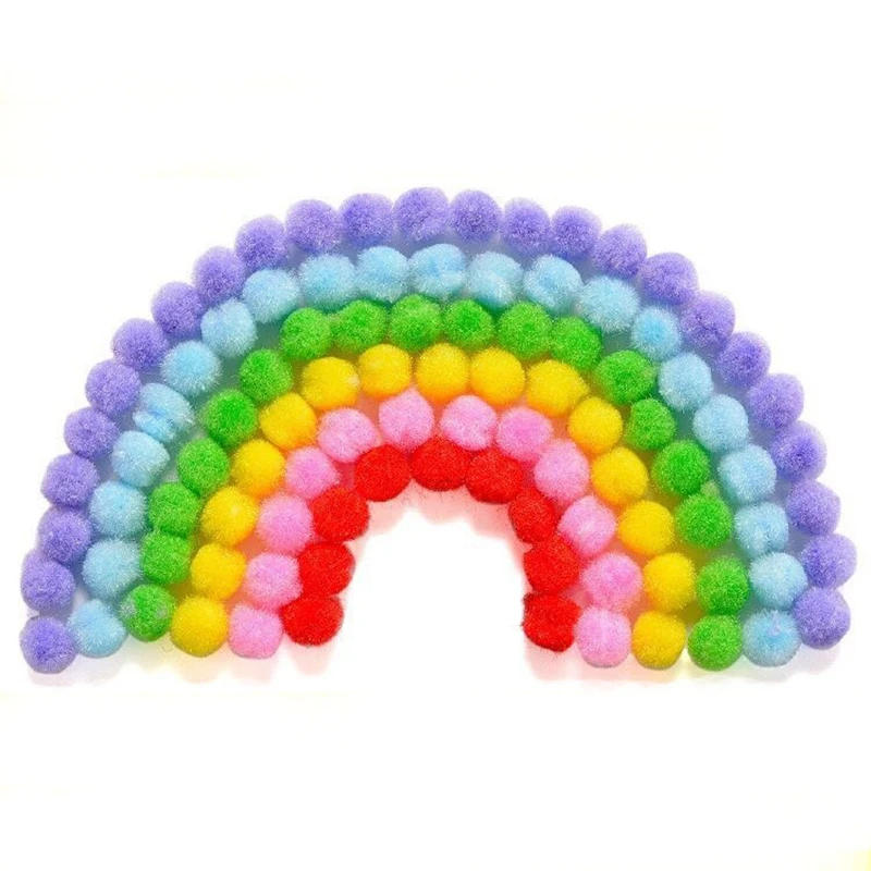 L81A 2025-500 Pcs 10Mm Soft Round  Pompoms Ball Mixed Color DIY Decoration Craft Making And Hobby Supplies