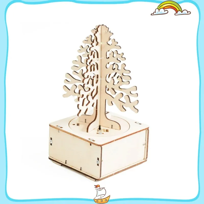SETM DIY Light Christmas Tree Model Small Production Technology Science Educational Toy Project for School Kid