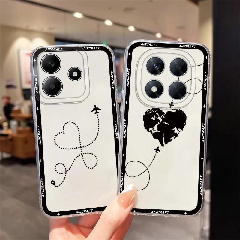 حافظة هاتف ناعمة لهاتف Xiaomi Poco X3 NFC X3 Pro Planes World Map Travel