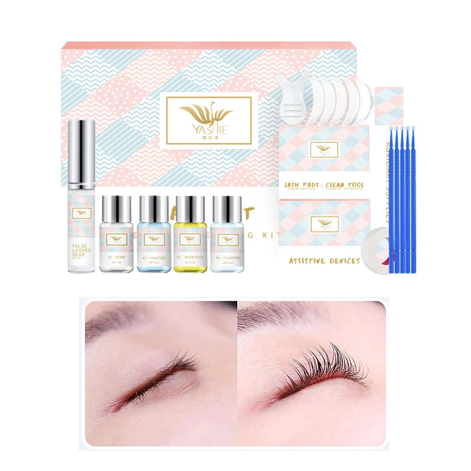 Eyelash Brow Lift Kit Lamination Starter Perming Wave Professional Fuller Brow Beauty Instant Lash Perm Kit for Home Use Gifts