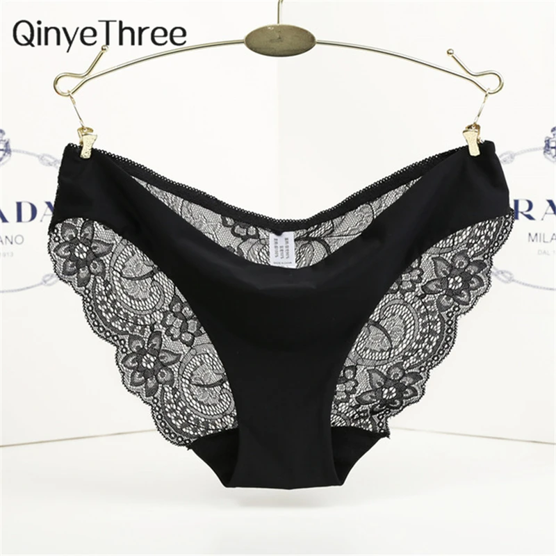 

S-2XL! Seamless Low-Rise Women's Sexy Lace Lady Panties Seamless Cotton Breathable Panty Hollow Splicing Briefs Girls' Underwear