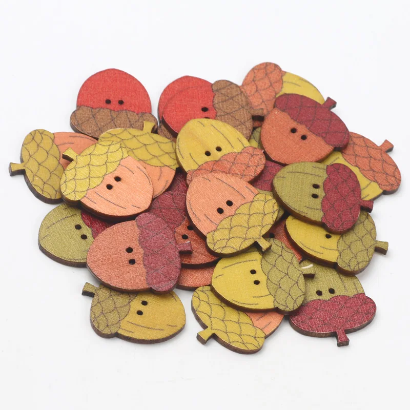 20pcs Vintage Pinecone Wooden Buttons For Kids Clothing Decorative Needlework Embellishment Sewing Accessories Diy Supplies