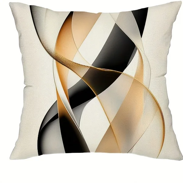Modern Geometric Patterned Double-Sided Pillow Cover, 1pc Abstract Art Decorative Cushion Case for Sofa, Bed and Headboard
