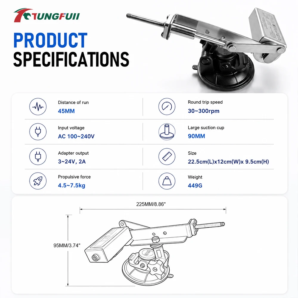TUNGFULL Mini Telescopic Linear Actuator 45mm Stroke 3-24V DC Electric Push Rod Motor for DIY Automated Motion Robotics Projects