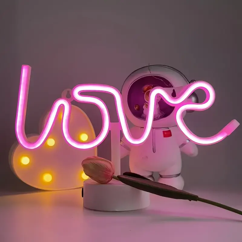 

Love Style Neon Light Sign with Holder Base, Battery or USB Powered LED Neon Lights Palm Tree Design for Home Decor 010
