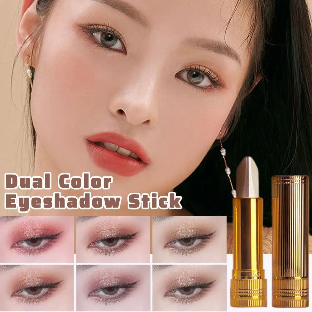 Bâton de Fard à Paupières Double Document 256, Maquillage Étanche, Bicolore, Scintillant, Cosmétiques, Portable, miles Paresseuse