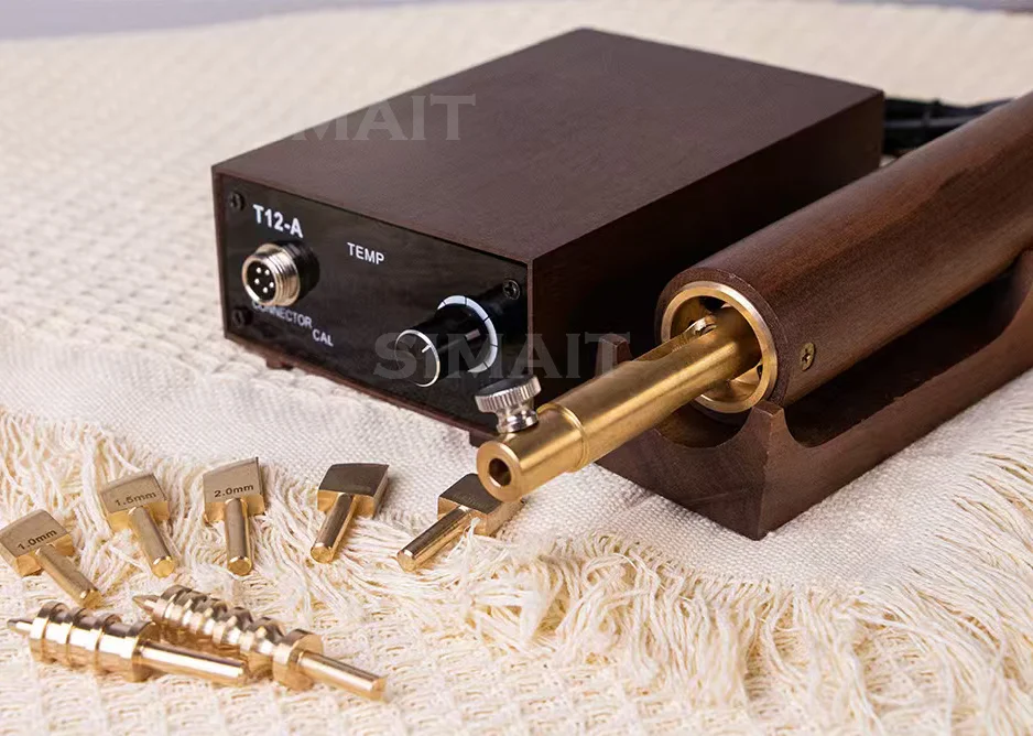 AC220V Electric Leather Edge Ironing Machine, Adjustable Temp Brass Creaser Sealer for Leathercraft DIY