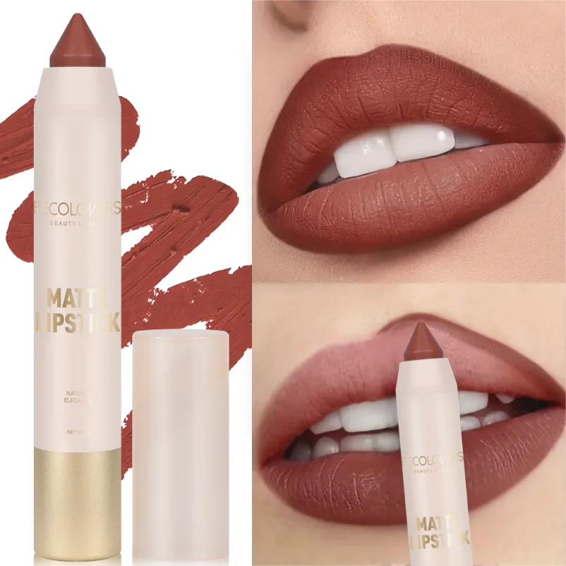 1 lápiz labial mate: tinte de contorno rojo marrón, resistente al agua y duradero, delineador de labios para todo tipo de piel, maquillaje encantador