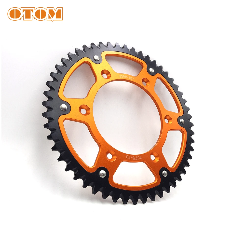 OTOM 51T 52T Rear Chain Sprocket 520 Chain Chainwheel Brake Disc Drum Plate For KTM EXC HUSQVARNA GASGAS Motorcycle Accessories