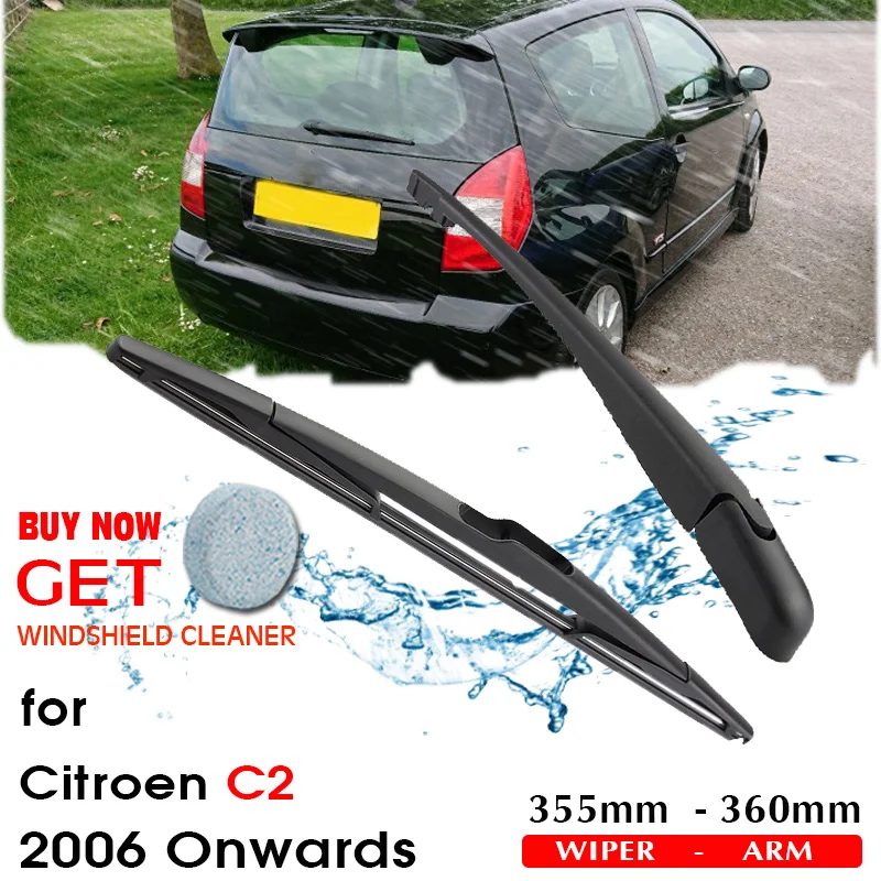 BROSHOO Car Rear Wiper Blades Back Windscreen Wiper Arm For Citroen C2 Hatchback (2006-) 355mm,Windshield Auto Accessories