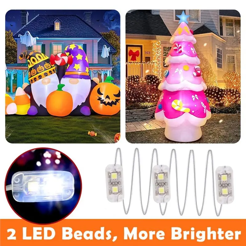 ABYP استبدال مروحة قابلة للنفخ 12 فولت 1.2 أمبير، مروحة منفاخ هواء صغيرة مع محول 12 فولت 1.5 أمبير و3 مصابيح LED للفناء الخارجي قابس الولايات المتحدة #2