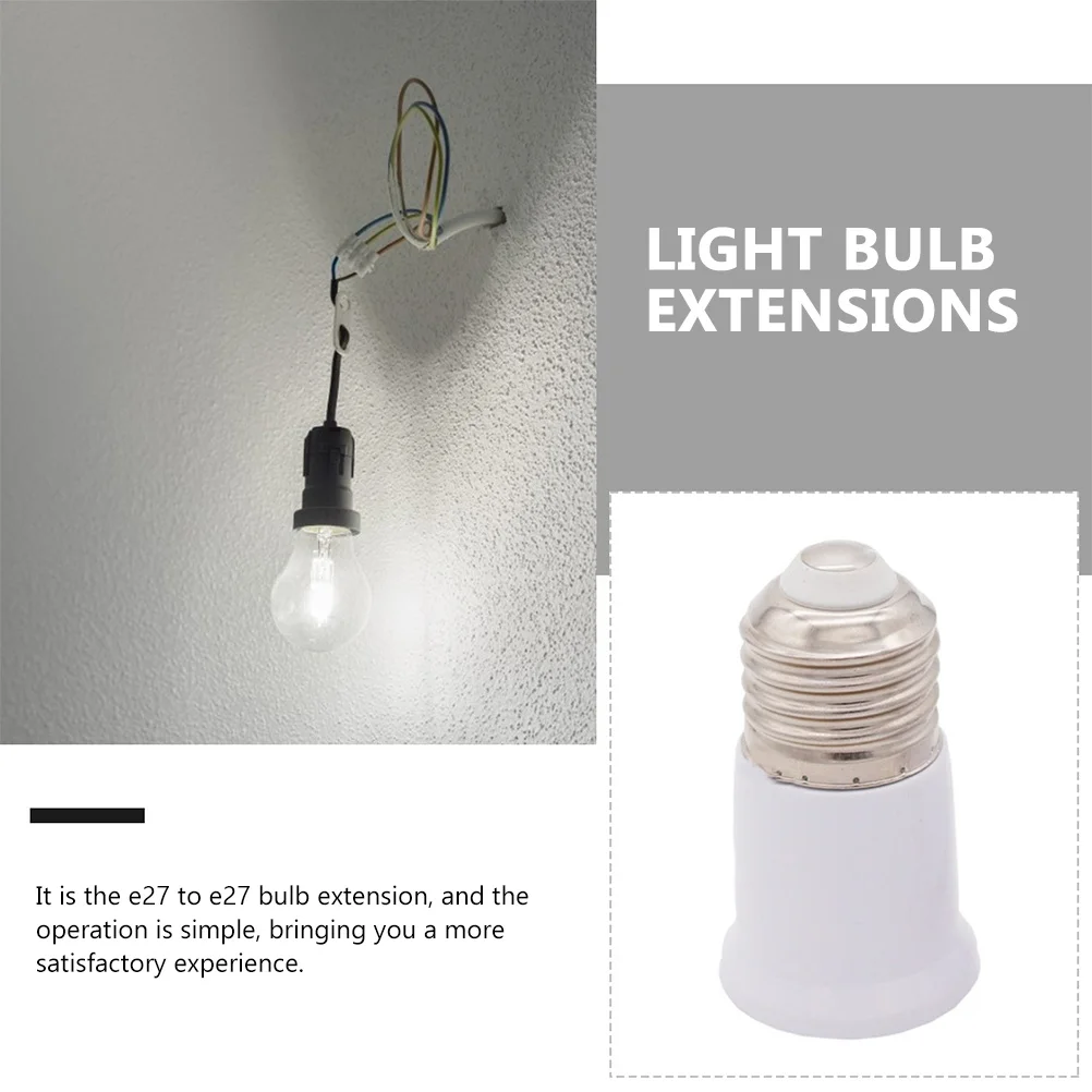 

10Pcs E27 Bulb Extensions Adapter Efficient Texture Simple Operation Satisfactory Experience Light Socket Extender