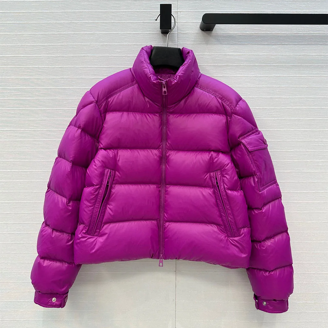 

Новинка 2023 года, осенне-зимнее короткое теплое пальто на белом утином пуху, женская водолазка с длинным рукавом и карманом, однотонная свободная куртка для милых девочек