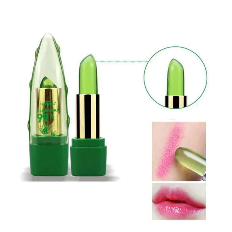 Aloe Vera Lipstick Batom Natural Temperature Change Color Jelly Lip stick Long Lasting Moistourizing Nutritious Lip Balm Makeup view 5