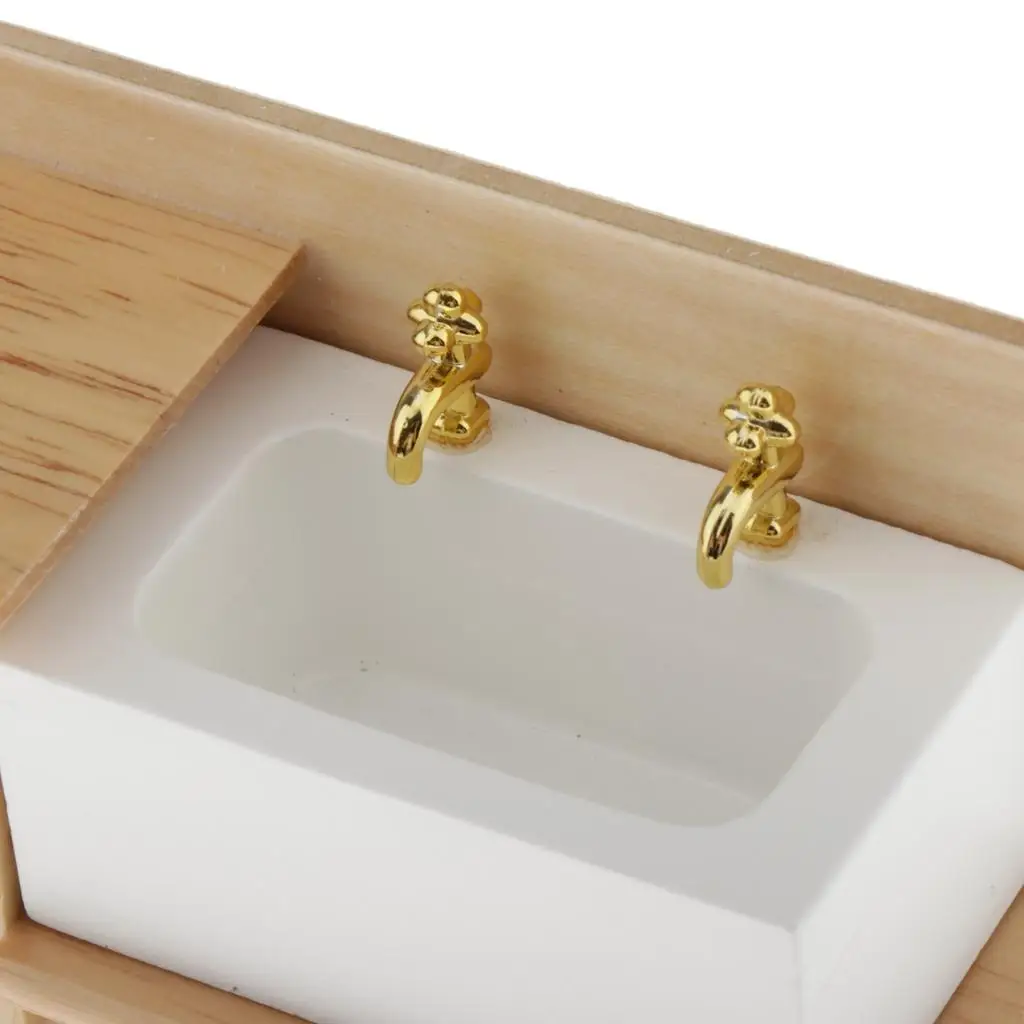 Dolls House Modern Refrigerator & Wash Basin Sink Furniture Miniature 1:12