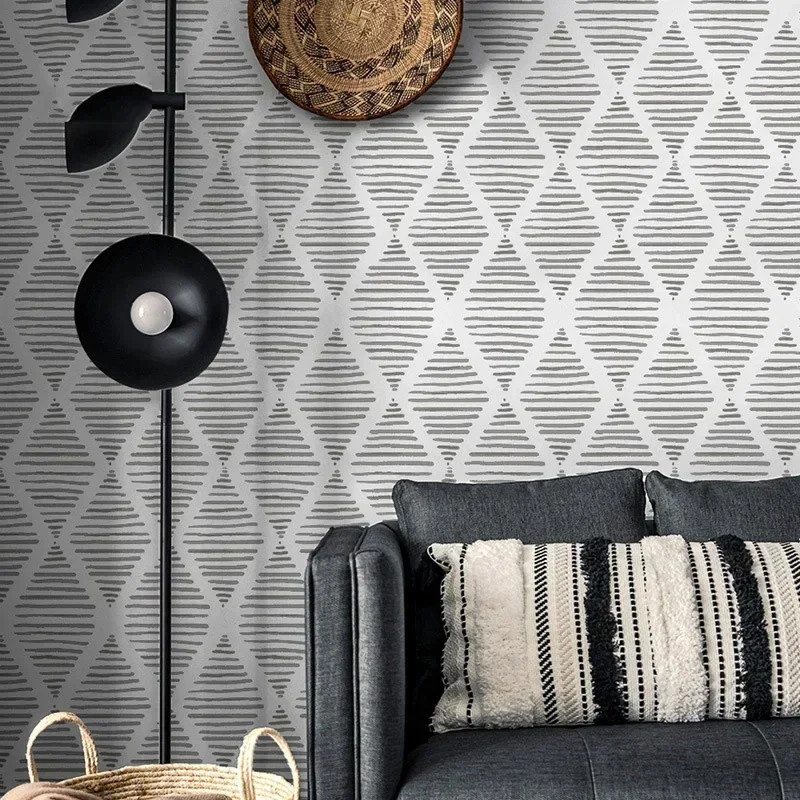 Green and White Peel and Stick Wallpaper Boho Contact Paper Leaf Self-Adhesive Removable Wallpaper Herringbone Wallpaper