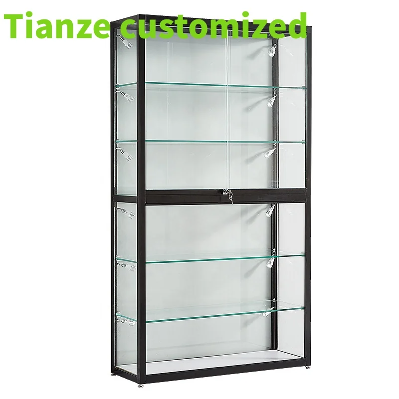 

(customized)Display Furniture Retail Shop Low Price Glass Display Cabinet Lockable Display Showcase with Led Light