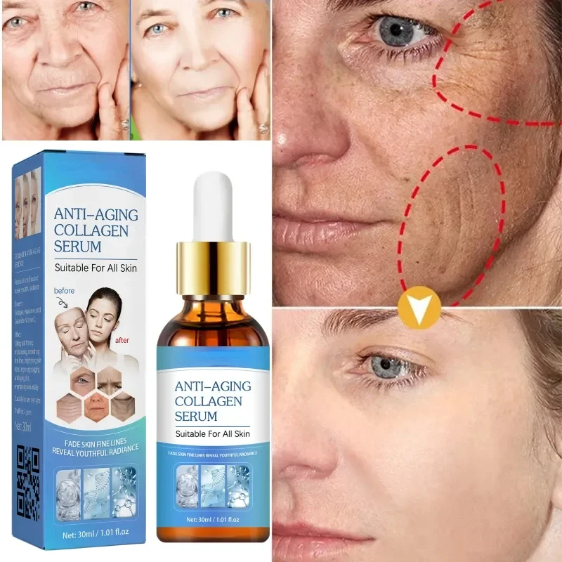 

Wrinkle Remove Face Serum Collagen Instant Anti-Aging Facial Lift Firm Fade Neck Forehead Fine Lines Whiten Brighten