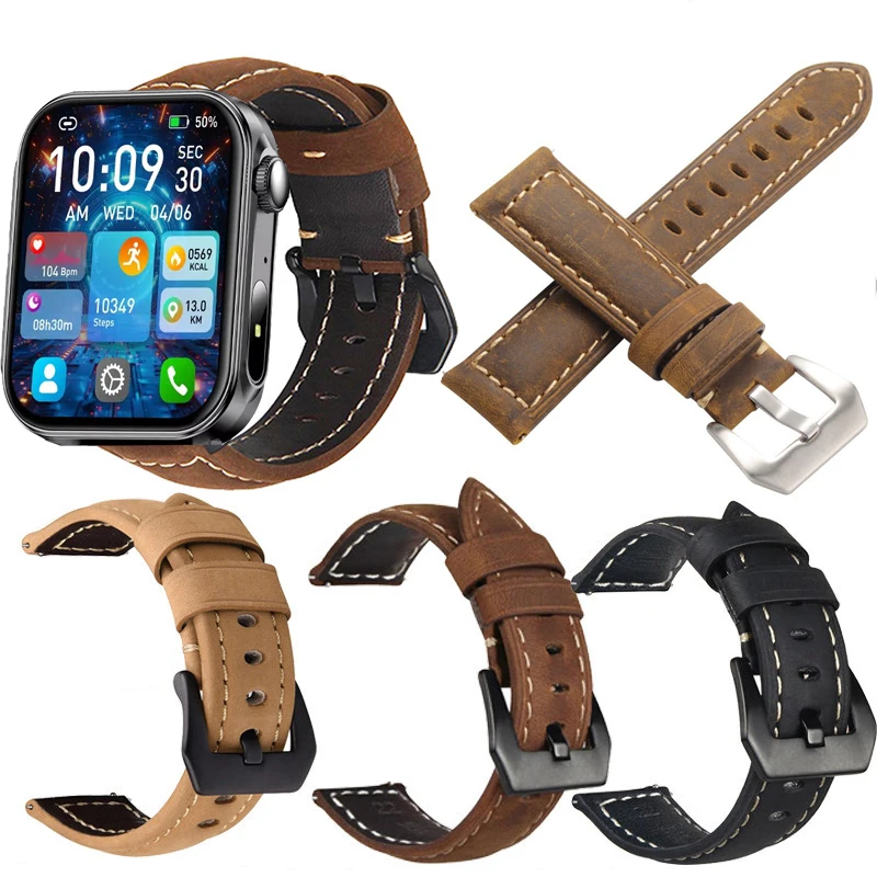 Quick Release Leather Straps for COLMI P80 Genuine Leather Band for COLMI P80 22mm 20mm Accessories