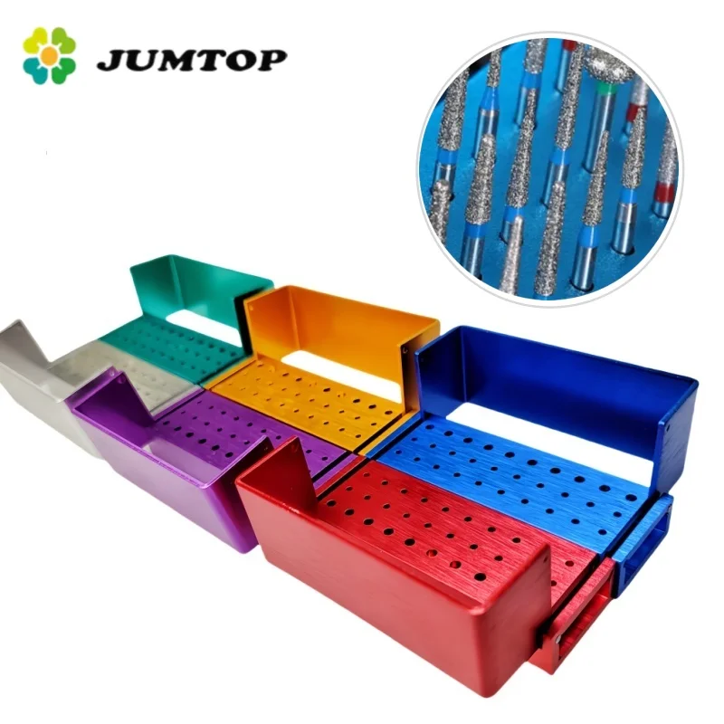 JUMTOP Dental Diamond Burs Drill Disinfection Block 30 Holes High Speed Handpiece Burs Holder Dentistry Instrument