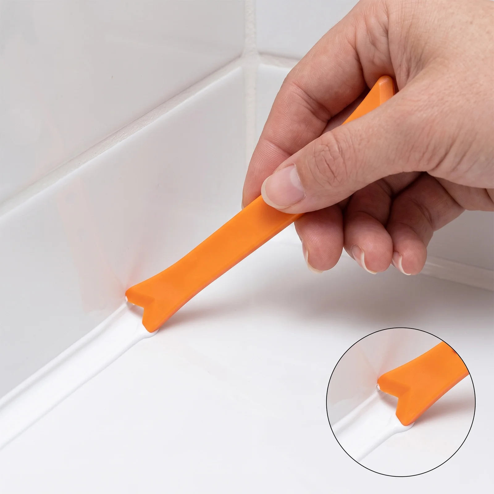 6PCS Plastic Caulk Finishing Tool Kit, Silicone Sealant Smoother, Grout Scraper for Bathroom, Kitchen, Tile, Sink and Window