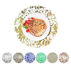 Leeseph Disposable Gold Placemats, Multiple Colors 13 Inch Gold Foil Mesh Mats, Dining Table Decoration for Christmas Gatherings