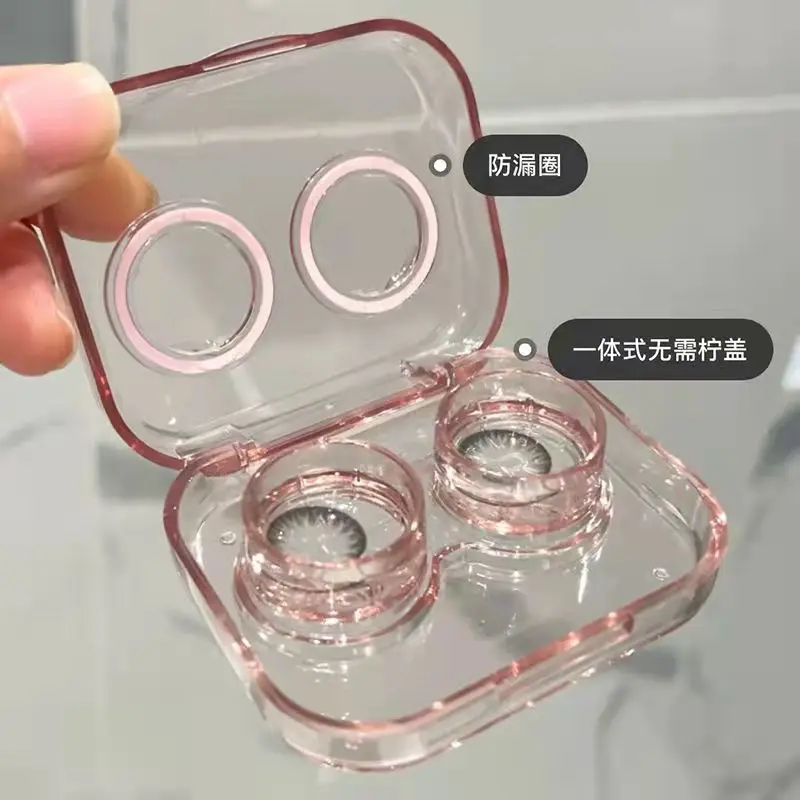 Étuis à lentilles de contact en plastique, ovale simple, transparent, portable, porte-lentilles de contact, boîte avec outils de retrait de pincettes