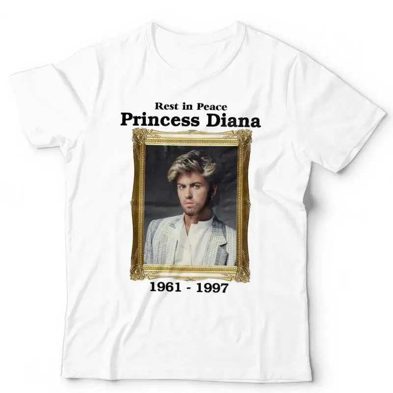 George Michael T Shirt R.I.P Princess Diana Unisex Funny Parody Vintage Wham