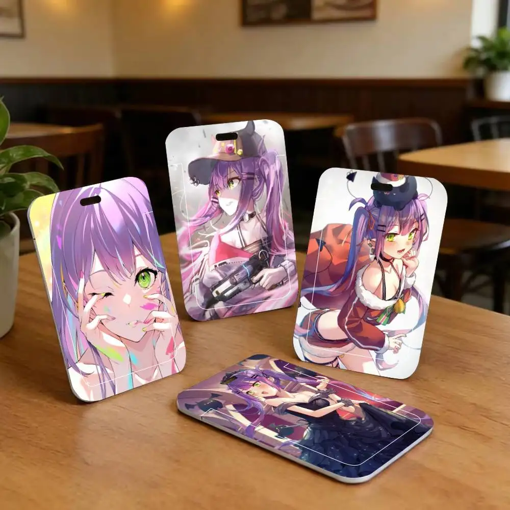 Anime Girl ID Card Holder Neck Strap Pendant Door Badge Holder Lanyards Keychain Work Credential Case Gift