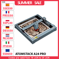ATOMSTACK A24 PRO 24W Laser Engraver Cutter Fixed Focus 0.02mm Engraving Precision 600mm/s Engraving Speed App Control 365x305mm