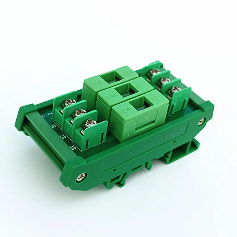 DIN Rail Mount 3 Channel Fuse Interface Module, Fuse holder, For 5x20mm Tube Fuse.