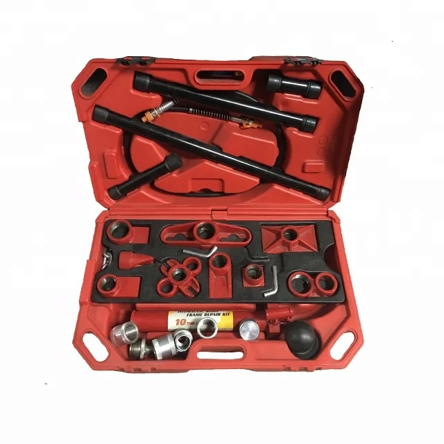 10 Ton Hydraulic Auto Body Dent Frame Repair Kit Portable Collision Repair Tool Car Jack