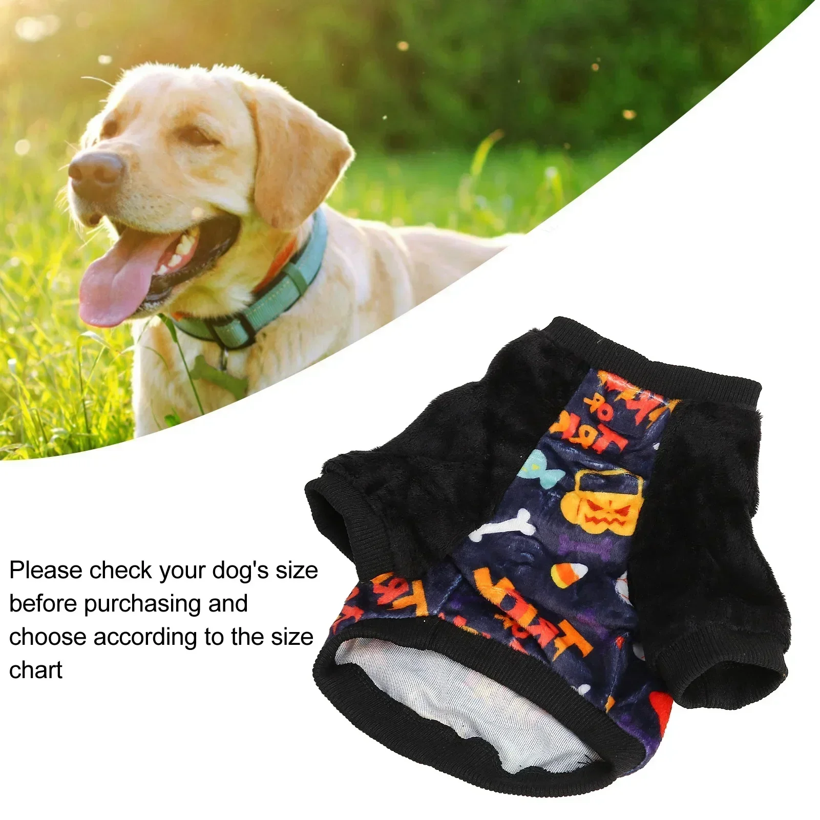 Halloween Dog Shirt Soft Plush Interesting Pumpkin Pattern Strong Elasticity Halloween Dog Apparel For Party Travel