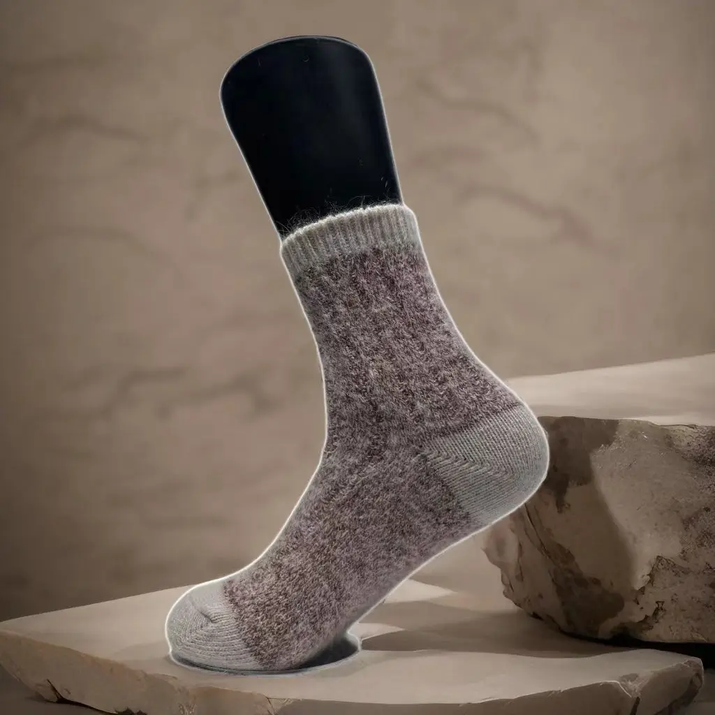 2025 new autumn and winter middle tube rabbit wool women's fashionable casual warm socks 6 pairs
