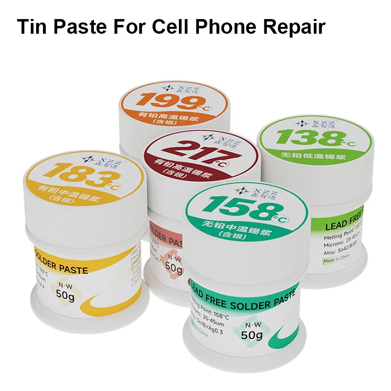 

XZZ 138℃/158℃/183℃/199℃/217℃ Tin Paste for Mobile Phone Maintenance Strong Vitality High Resistance Fine Soldering Paste