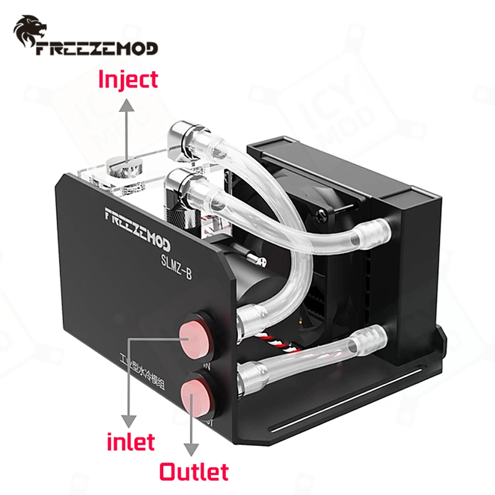 FREEZEMOD Liquid Cooling Model with 4/9m Head 8cm Fan 2000/4000rpm Aluminum Radiator One Piece Desktop Heat Dissipation SLMZ-B-T