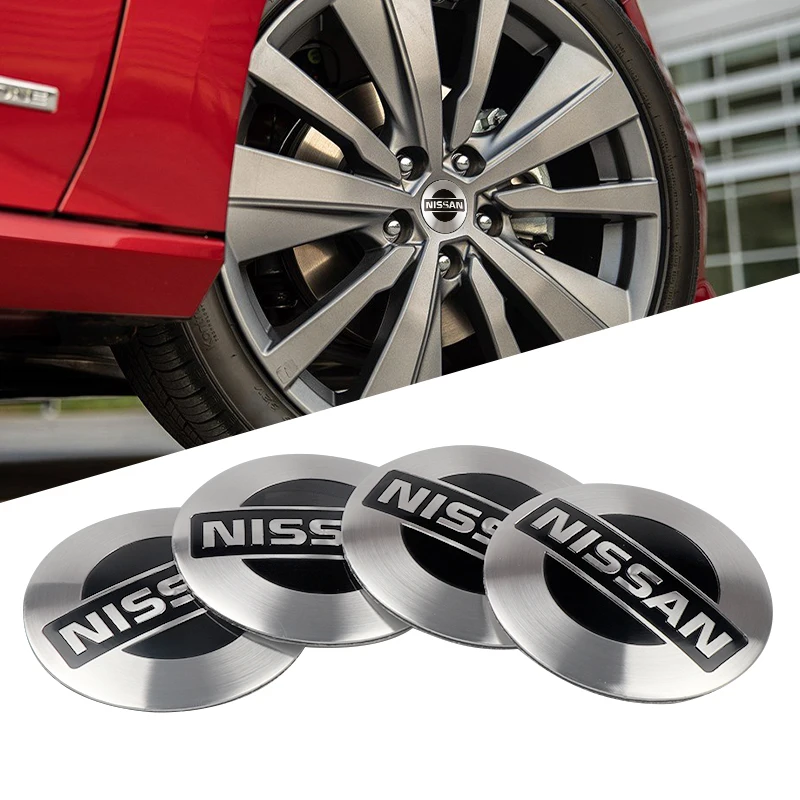 56MM Car Tyre Wheel Center Hub Cap Badge Decoration Sticker For Nissan X-trail Qashqai Note Juke Sentra Patrol Auto Accessories