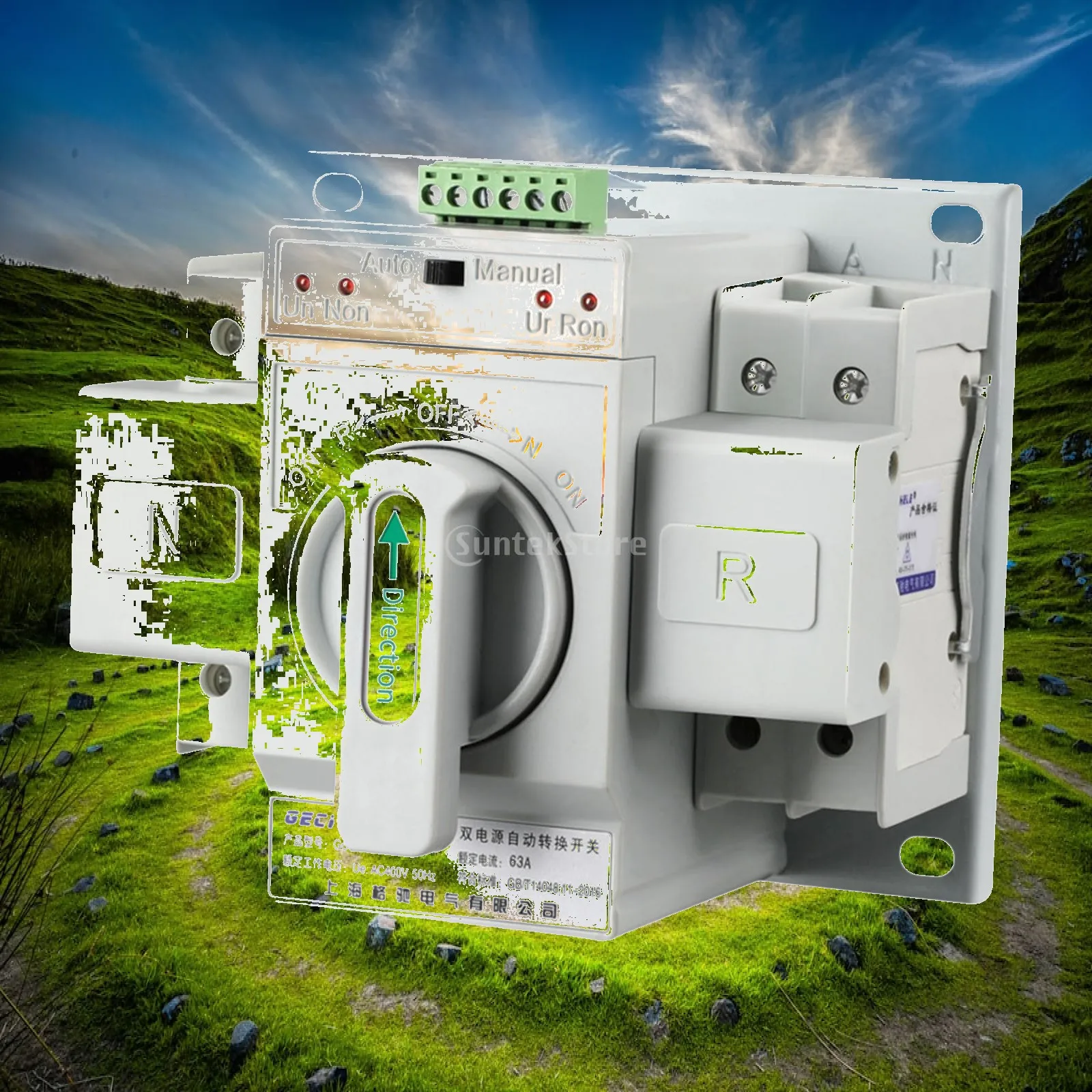 Interrupteur de transfert à installation facile 2P pour générateur 63A 50Hz/60Hz, boîtier universel étanche pour moteur à induction