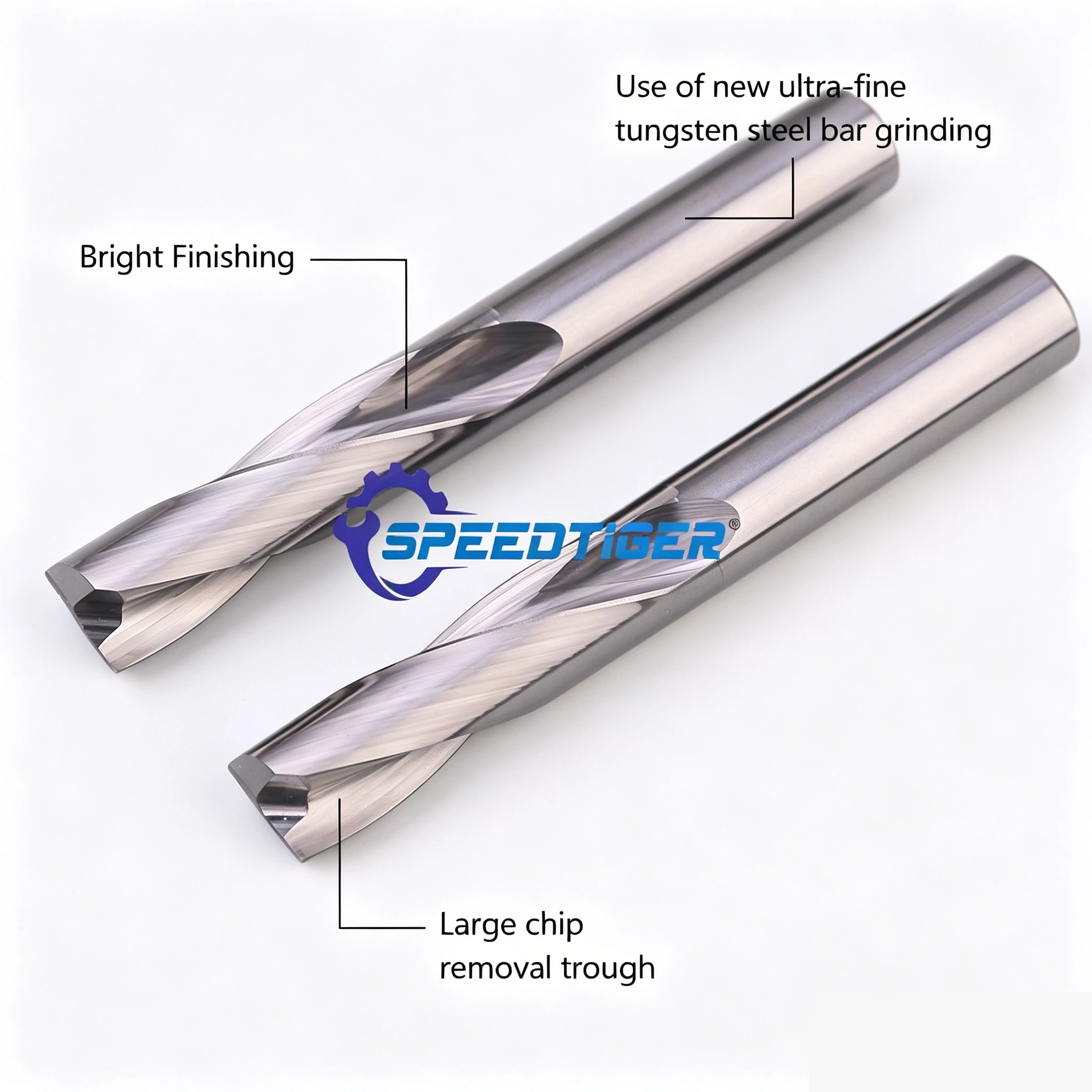 SPEEDTIGER Flat Drill Bit Solid Carbide 0.5-20mm Uncoated for Non-metal Aluminum CNC Inclined Curved Surface Bottom Hole Making