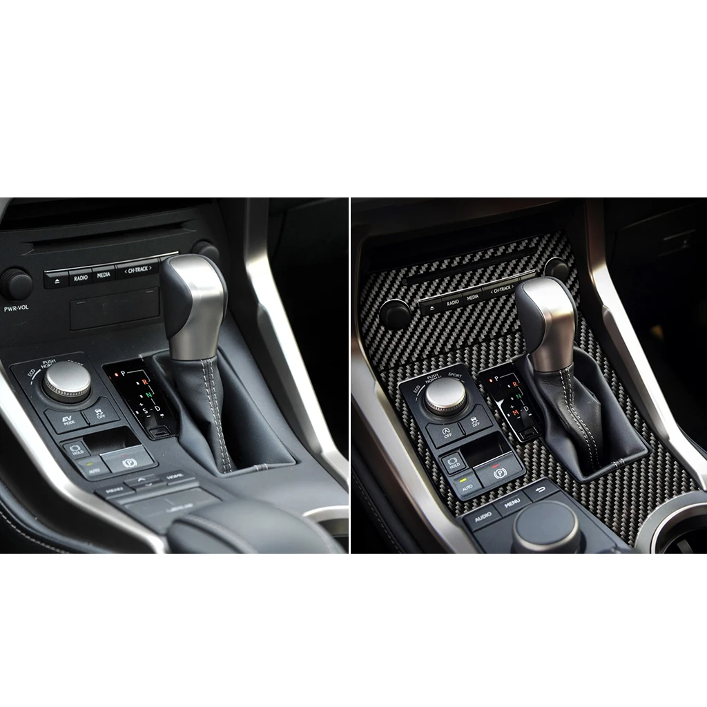 For Lexus NX 200 200t 300h 2014-2019 Accessories Car Carbon Fiber Interior Radio CD Panel Frame Trim Stickers Decoration