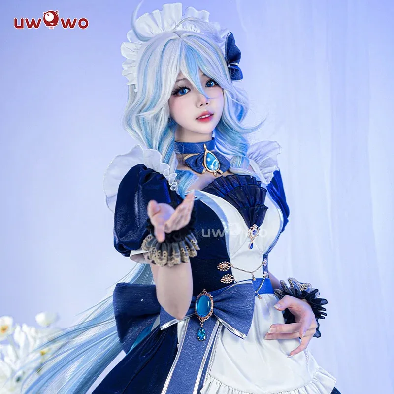 EN STOCK UWOWO Genshin Impact Fanart Furina Focalors Hydro Archon Maid Cosplay disfraz