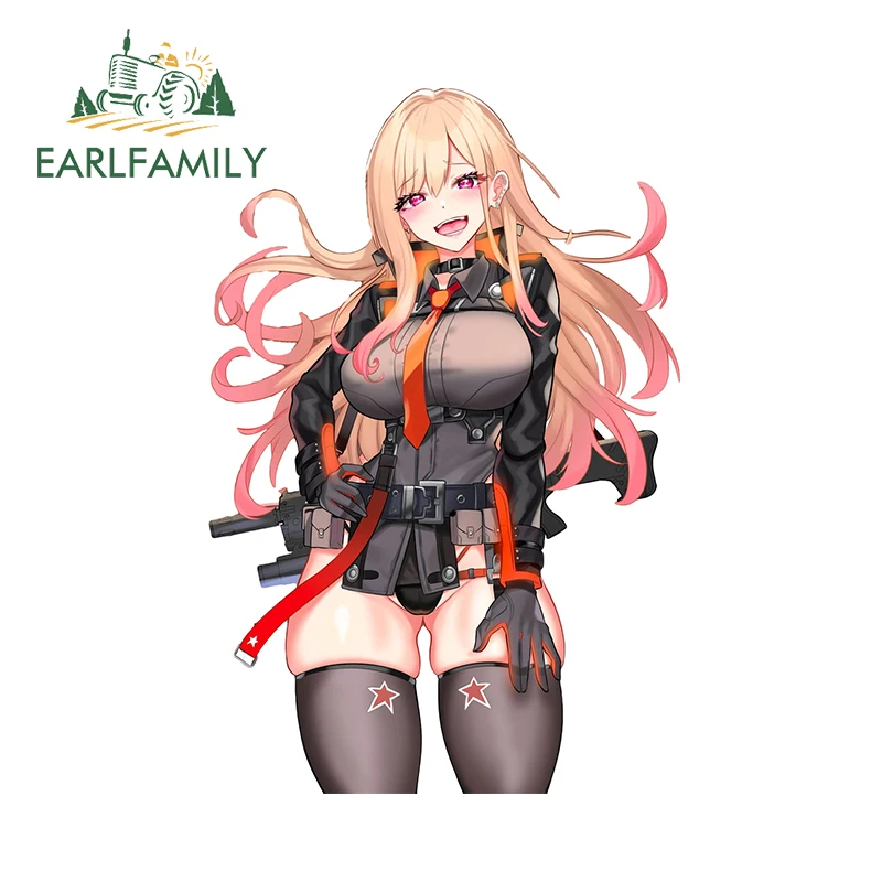 EARLFAMILY 13cm x 8.8cm Kitagawa Marin Sexy Car Accessories Long Hair Uniforms Stockings Stickers Sunscreen Laptop Vinyl Decal