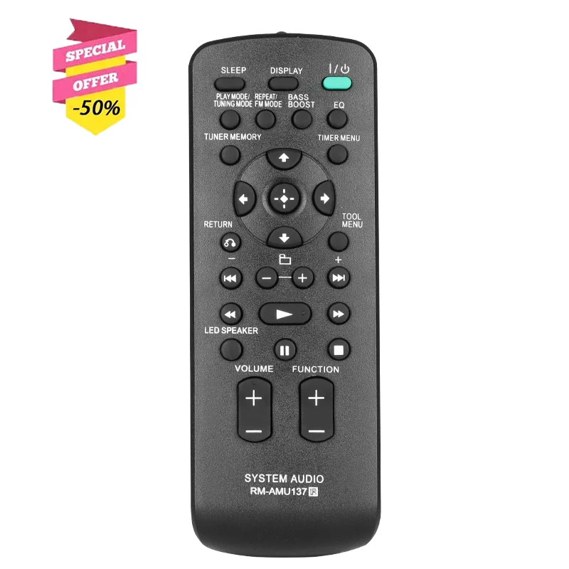 

RM-AMU137 Remote Control For Sony Audio System SS-CXL20 SS-CHX50 CMT-LX40I CMT-CX5BIP CMT-FX300I CMT-LX30IR HCD-LX40I HCD-LX30IR