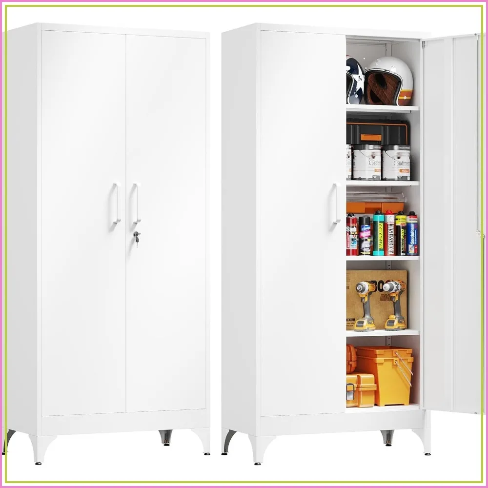 Metal Storage Cabinet with 2 Doors, 4 Shelves, 71