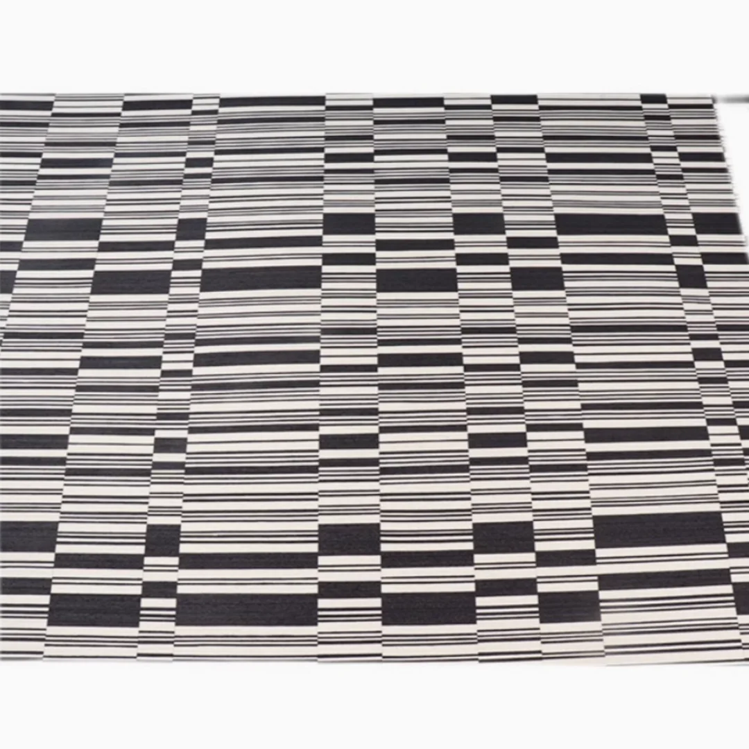 الحجم: 2.5x0.58 متر السُمك: 0.5 مللي متر أنيق أسود أبيض مخطط قشرة خشبية إبداعية أثاث منزلي مصنوع يدويًا مواد ديكور ذاتية الصنع #4