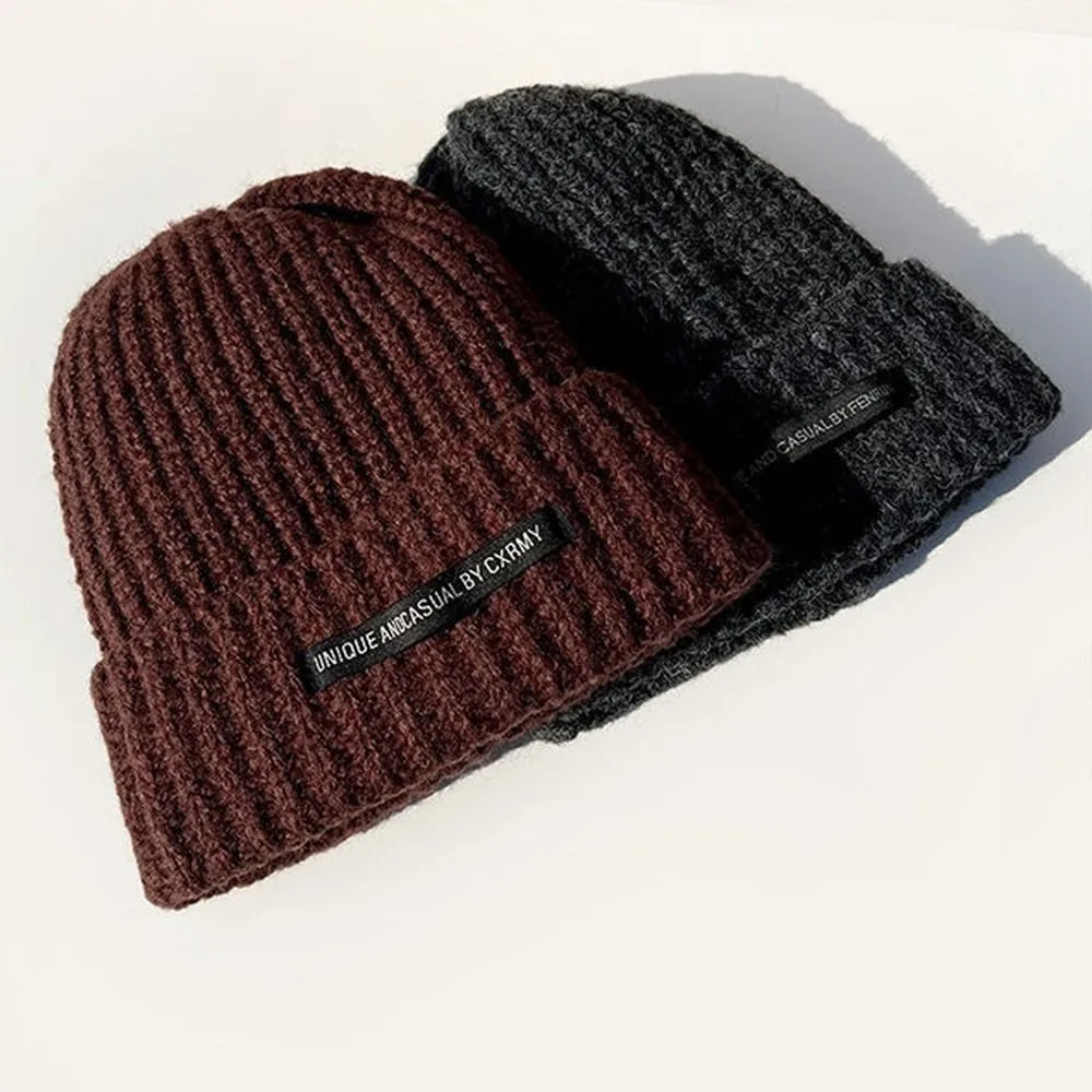 قبعة محبوكة مترهلة أحادية اللون للرجال والنساء ، غطاء غير رسمي ، قبعة مريحة ناعمة ، جديدة ، شتوية
