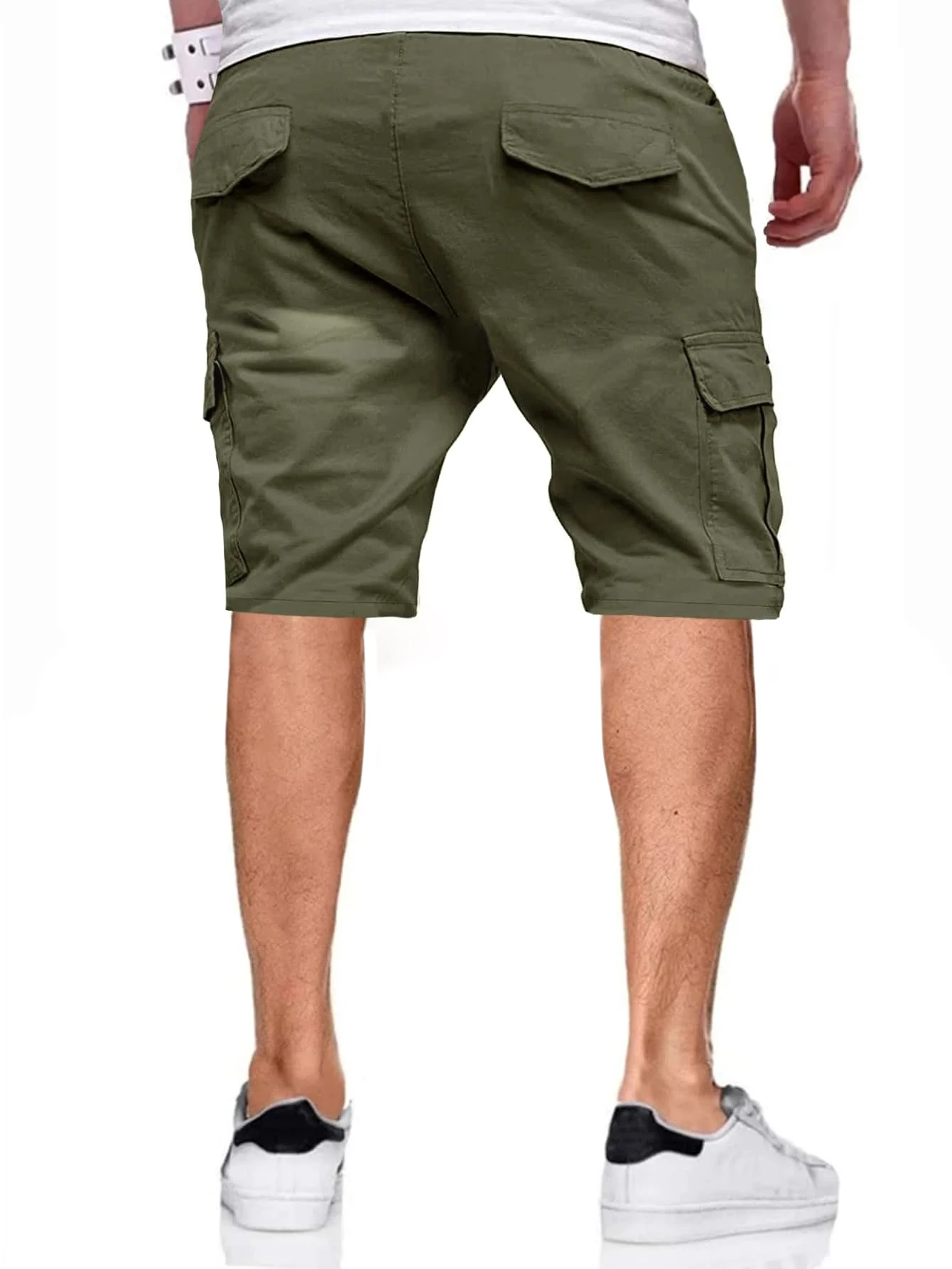 Casual men's five-inch shorts, workwear style, loose and straight-cut, trendy brand, elastic, beachy, stylish mid-length pants
