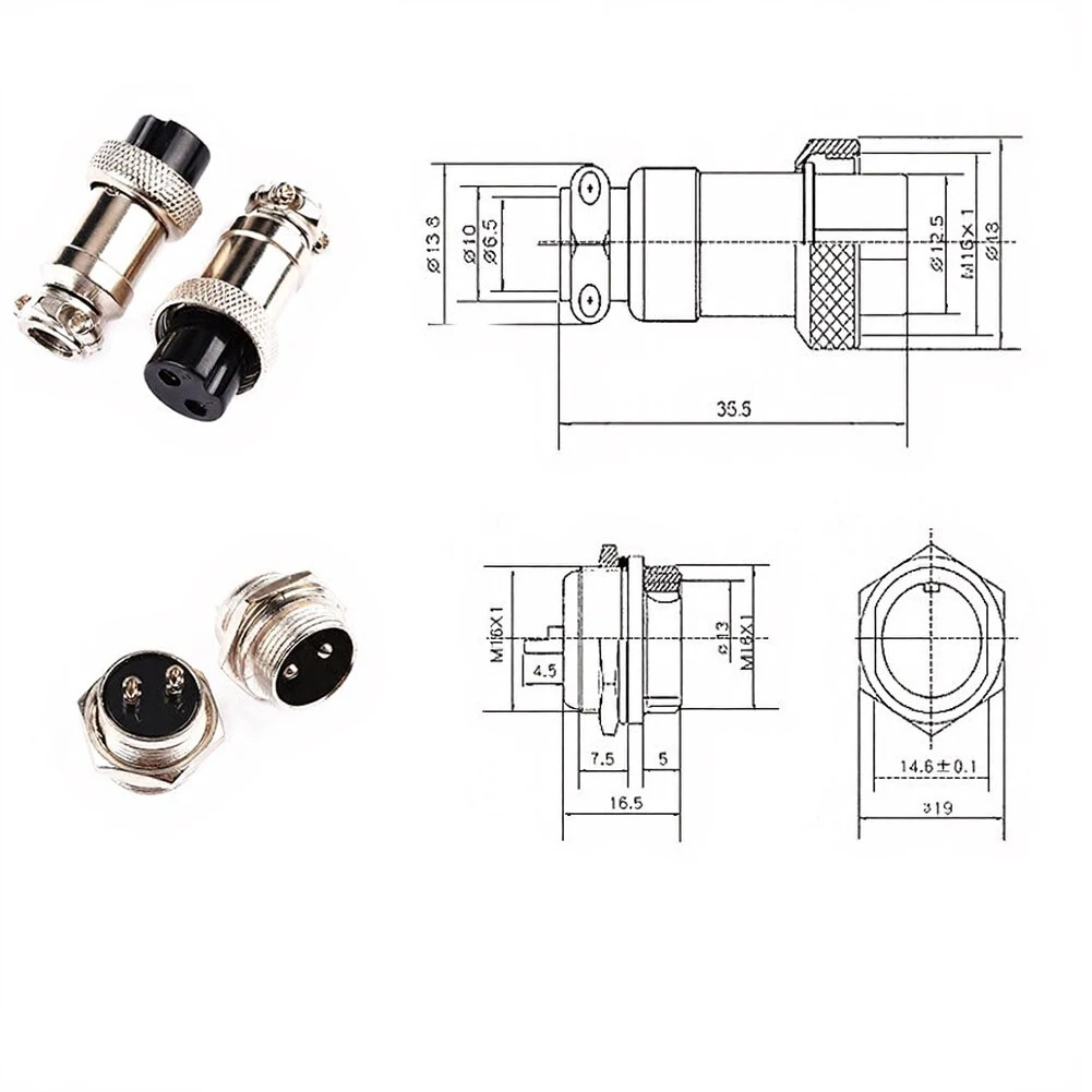 Microphone Wiring Connector Kit with 4 Male and 4 Female 4-Pin for Cobra Brand Radios and Related Communication Devices