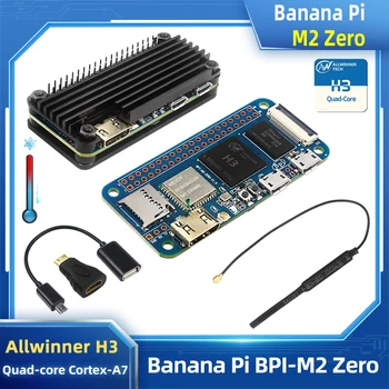 Banana Pi M2 Zero BPI-M2 Zero Alliwnner H3 Cortex-A7 WIFI und BT Gleiche Größe wie Raspberry Pi Zero 2W optionales Gehäuse-Netzteil