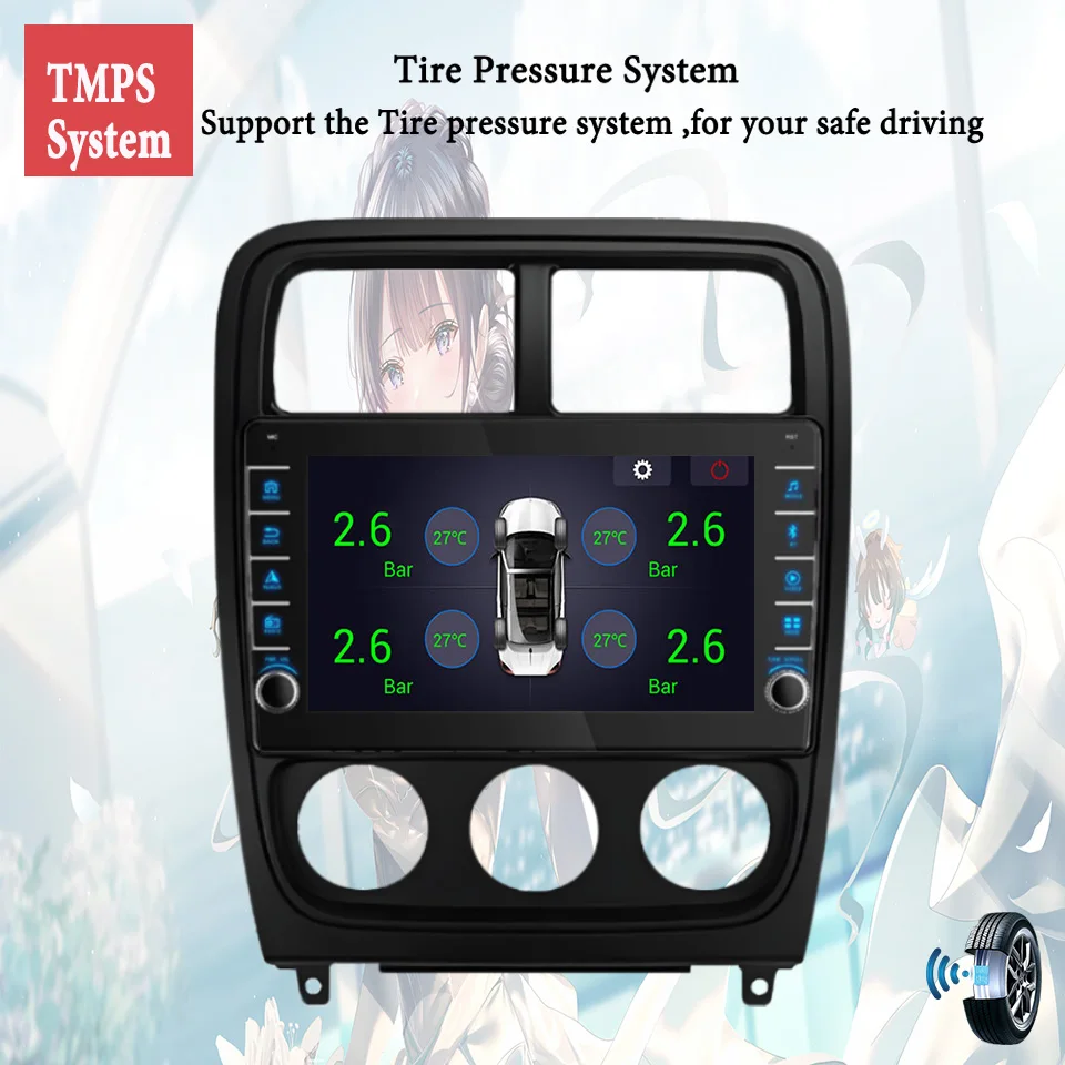 8G 램 128GB QLED 자동차 라디오 비디오 오디오, A/V 음악 DVD 플레이어, GPS 네비게이션, 닷지 캘리버 2009 - 2013 카플레이, 자동 DSP RDS